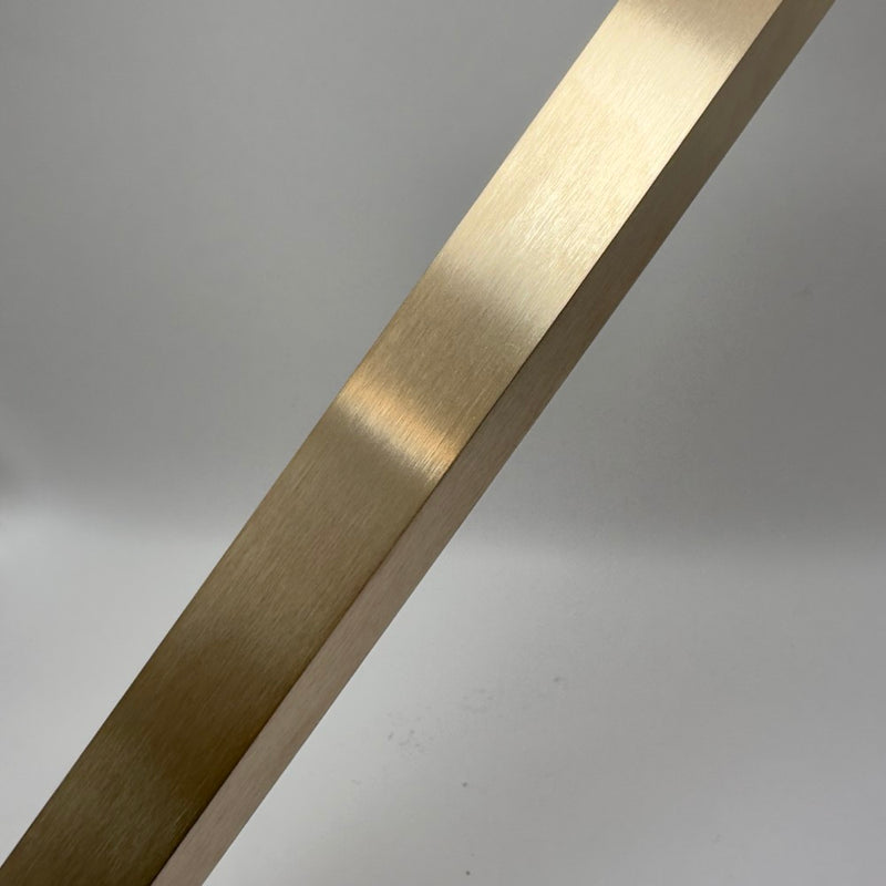 15.8mm x 15.8mm x 3.2mm (5/8" x 5/8" x 1/8") Brushed Polished Brass Channel