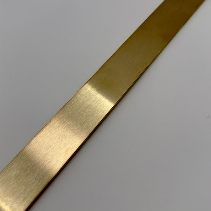 12.7mm x 6.3mm (1/2" x 1/4") Brushed Polished Brass Flat Bar