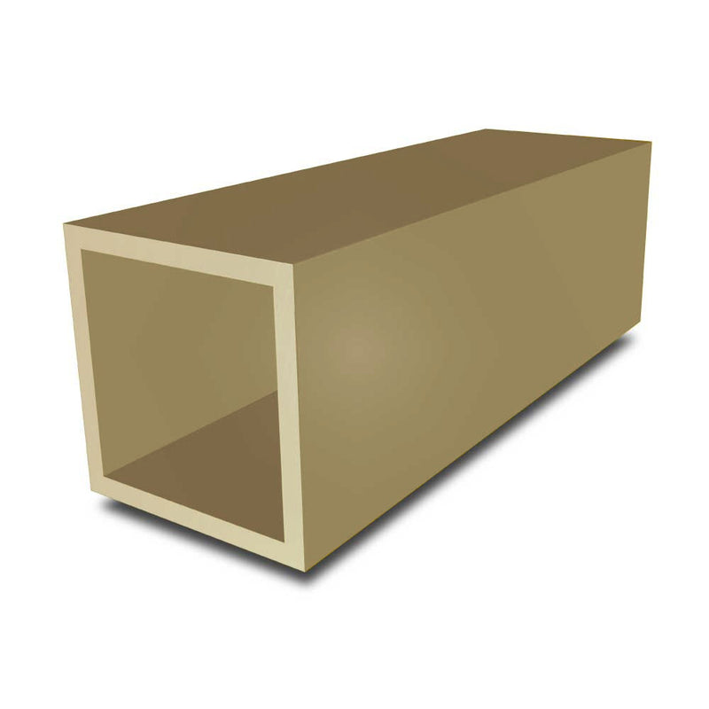 19mm x 19mm x 1.6mm (3/4" x 3/4" x 16swg) Brushed Polished Brass Square Tube