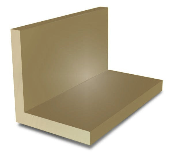 31.7mm x 31.7mm x 3.2mm (1 1/4" x 1 1/4" x 1/8") Brushed Polished Brass Angle