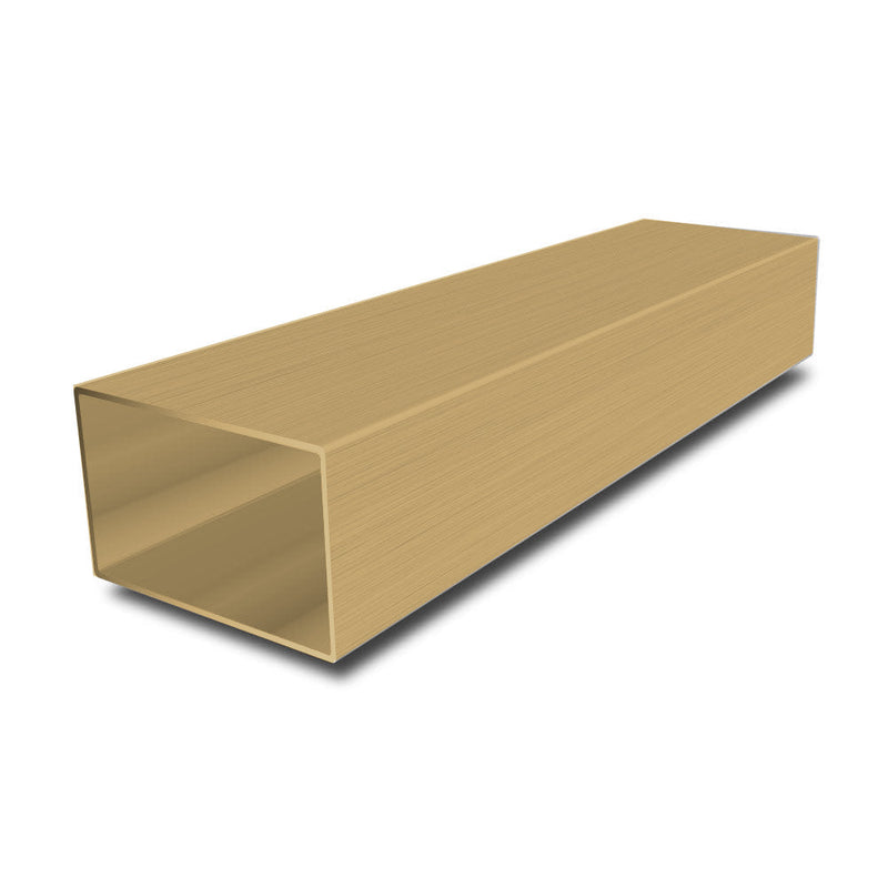 40mm x 20mm x 1.5mm Brushed Polished Brass Rectangular Tube