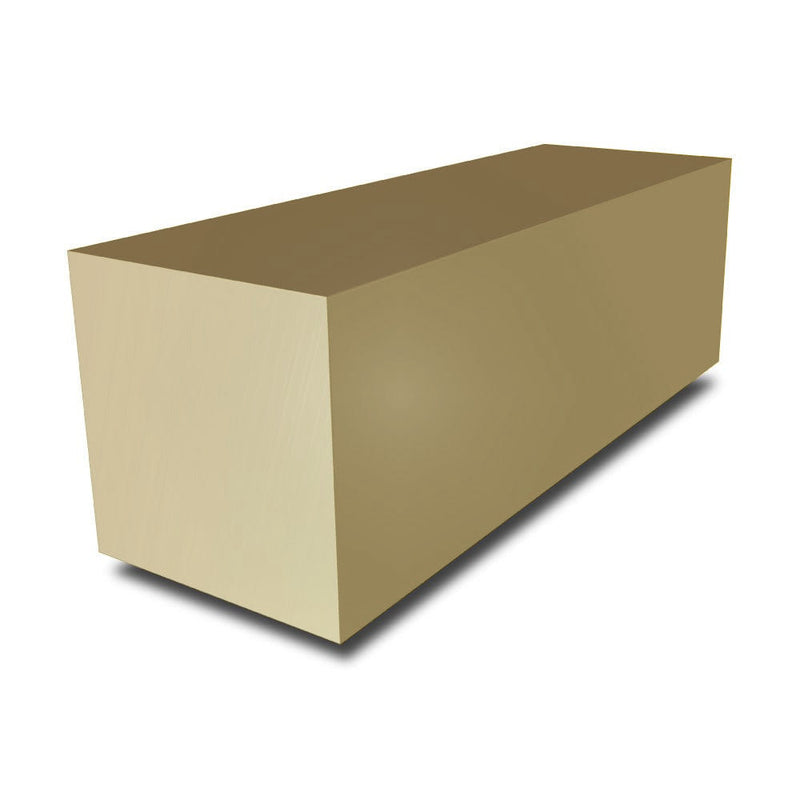 12mm Brushed Polished Brass Square Bar