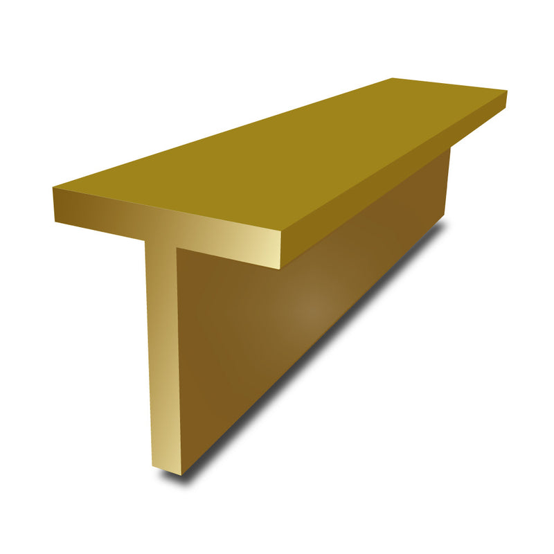 12.7mm x 12.7mm x 3.2mm (1/2" x 1/2" x 1/8") Brass T-Section